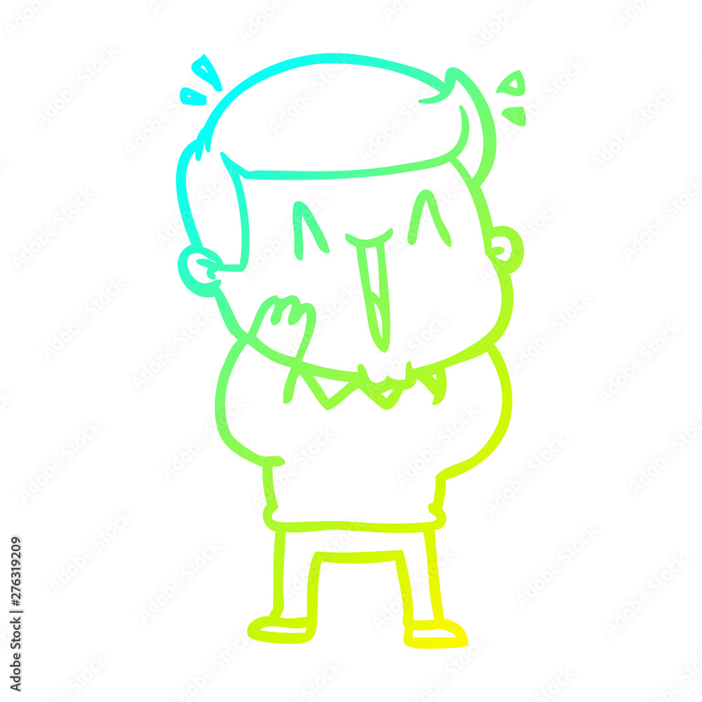 cold gradient line drawing cartoon excited man cold gradient line drawing cartoon excited man