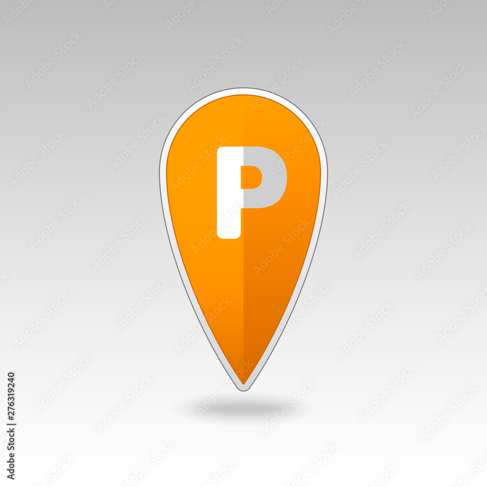 Parking pin map icon. Map pointer. Map markers Parking pin map icon. Map pointer. Map markers