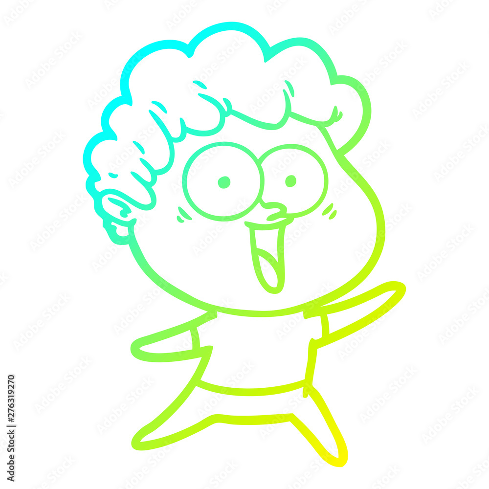 cold gradient line drawing excited man cartoon cold gradient line drawing excited man cartoon