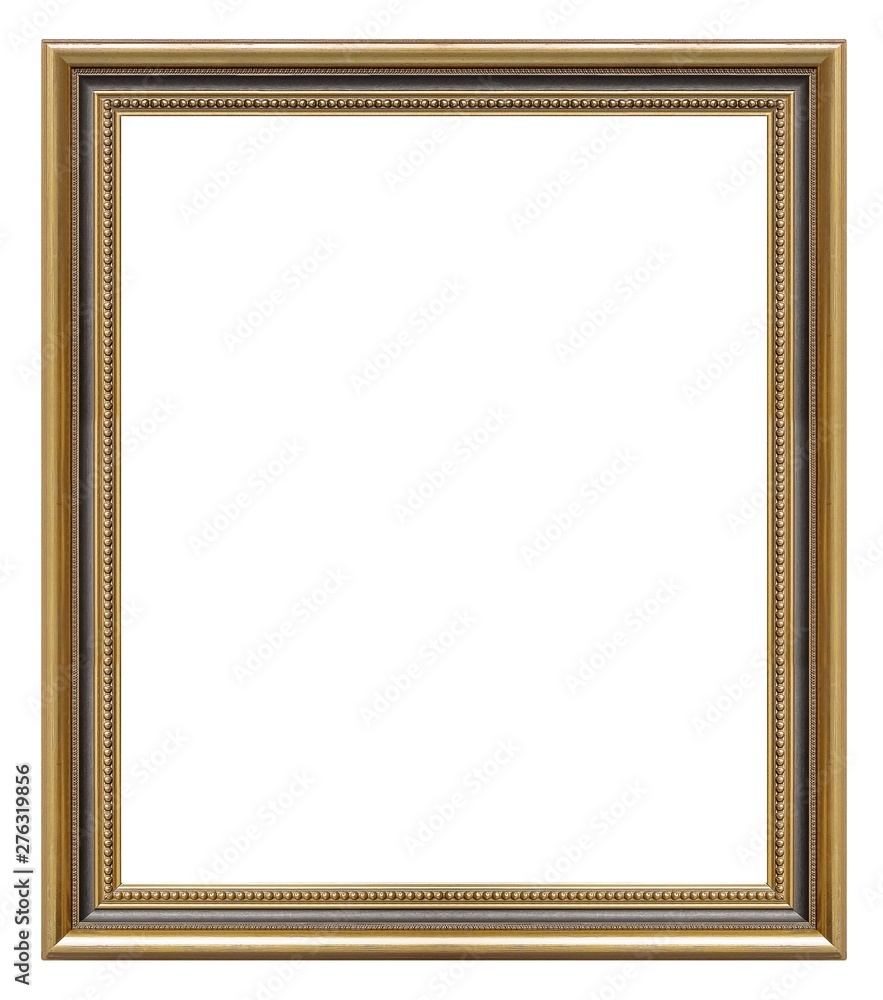 Golden frame for paintings, mirrors or photo isolated on white background Golden frame for paintings, mirrors or photo isolated on white background