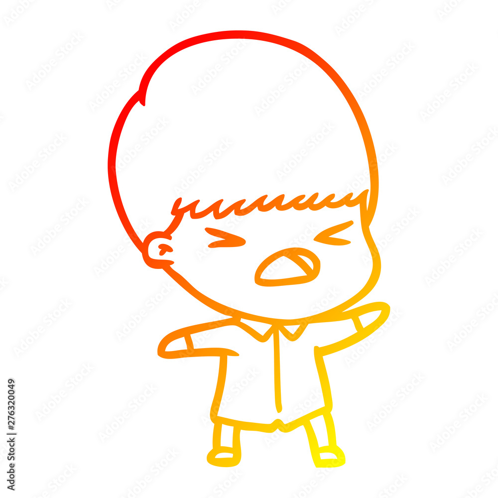 warm gradient line drawing cartoon stressed man warm gradient line drawing cartoon stressed man