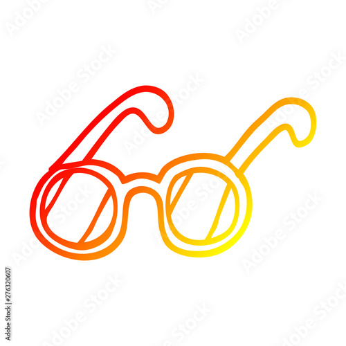 warm gradient line drawing cartoon spectacles