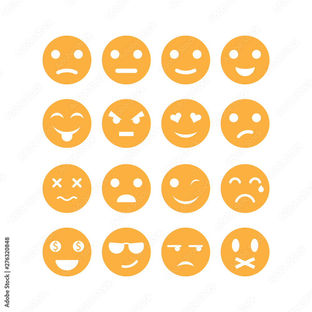 Set of emoticon vector icon illustration Set of emoticon vector icon illustration