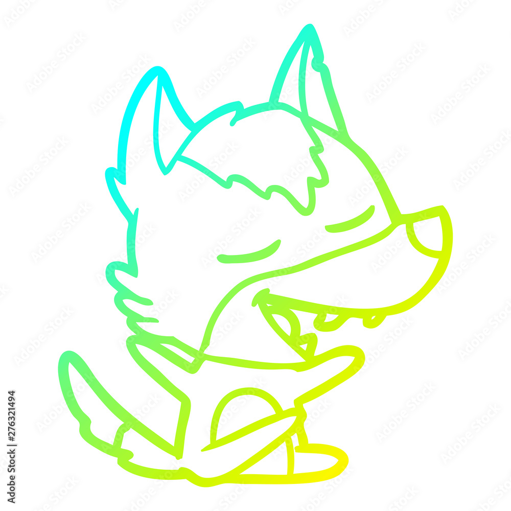 cold gradient line drawing cartoon wolf laughing cold gradient line drawing cartoon wolf laughing