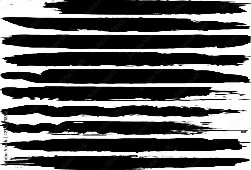Set of vector grunge brushes. Abstract lines from ink. Set of vector grunge brushes. Abstract lines from ink.