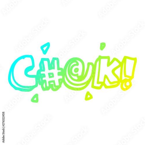 cold gradient line drawing cartoon swear word