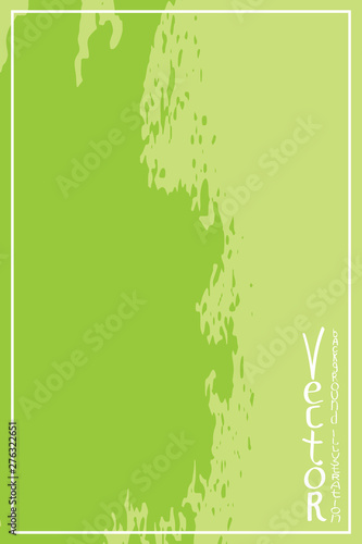 Strokes of green paint with a dry brush. Template for cover  flyer  poster. Grunge stains vector abstraction.