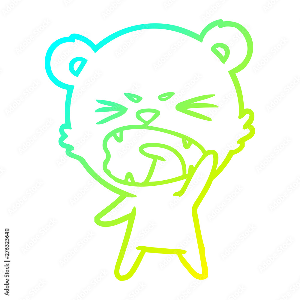 cold gradient line drawing angry cartoon bear cold gradient line drawing angry cartoon bear