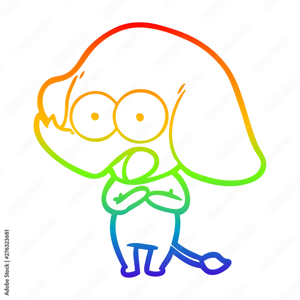 rainbow gradient line drawing cute cartoon elephant rainbow gradient line drawing cute cartoon elephant