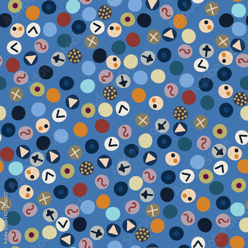 Bright geometric tiny polka dot seamless pattern. All over print vector background. Modern kids fashion style. Trendy bubbles scrapbooking paper, ball wallpaper, fun home decor. Stationery backdrop.