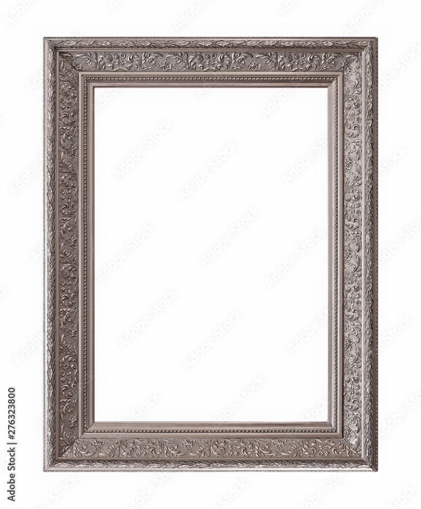 Silver frame for paintings, mirrors or photo isolated on white background Silver frame for paintings, mirrors or photo isolated on white background