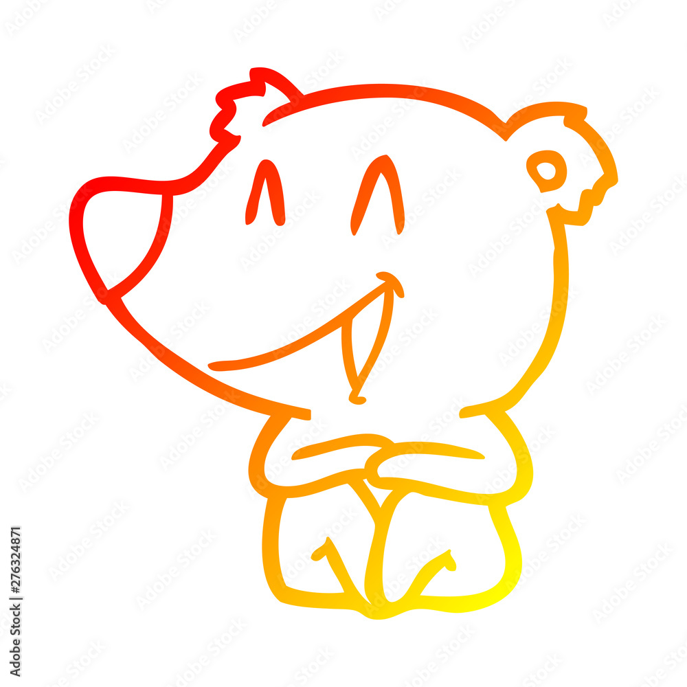 warm gradient line drawing laughing bear cartoon warm gradient line drawing laughing bear cartoon