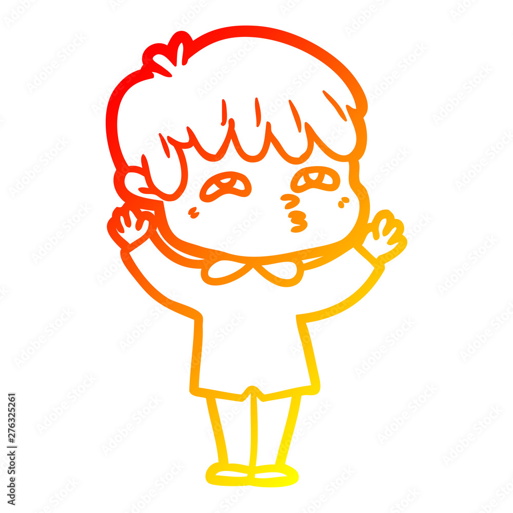 warm gradient line drawing cartoon curious man warm gradient line drawing cartoon curious man