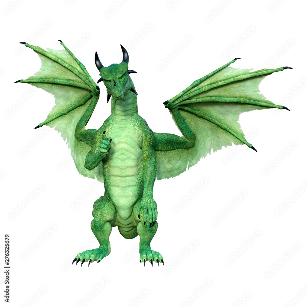 Obraz premium 3D Rendering Fairy Tale Dragon on White