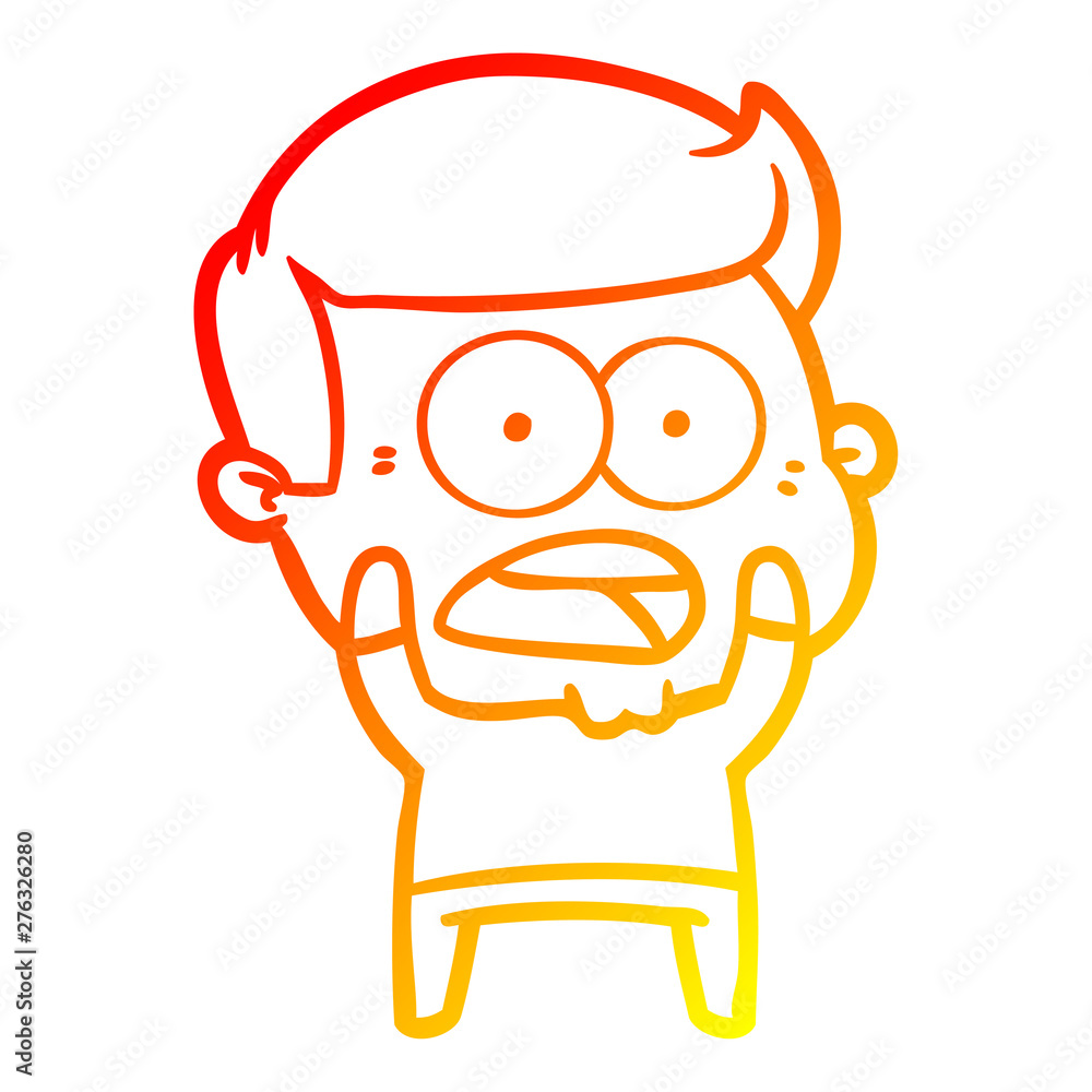 warm gradient line drawing cartoon shocked man warm gradient line drawing cartoon shocked man