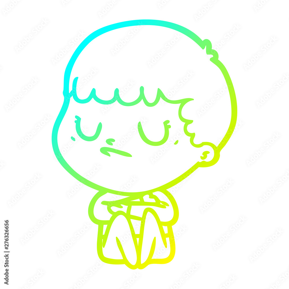 cold gradient line drawing cartoon grumpy boy cold gradient line drawing cartoon grumpy boy