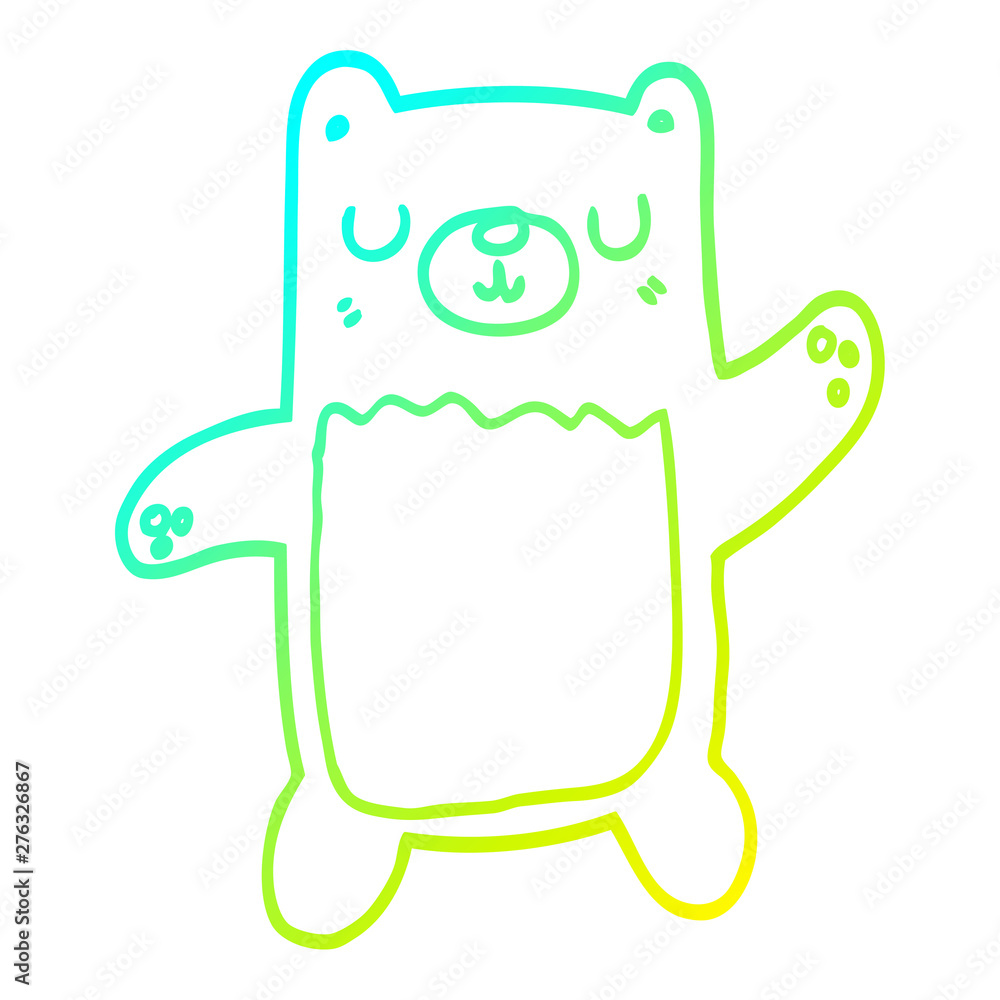 cold gradient line drawing cartoon bear cold gradient line drawing cartoon bear