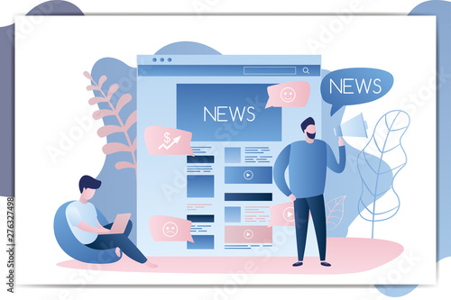 Male with megaphone and speech bubble news,news web page