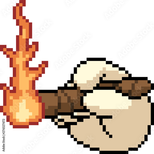 vector pixel art hot cigar