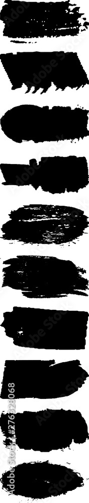Grunge brush vector. Abstract black spots on white background. Templates, blanks for printing.
