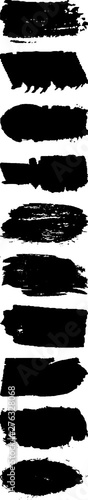 Grunge brush vector. Abstract black spots on white background. Templates, blanks for printing.