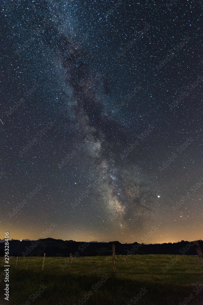 milky way in clear starry night