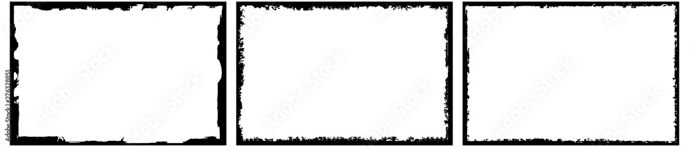 Obraz premium Frames in grunge style. Abstract rectangles with space for text. Monochrome elements.