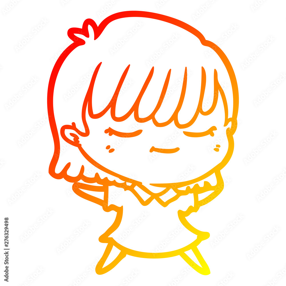 warm gradient line drawing cartoon woman warm gradient line drawing cartoon woman