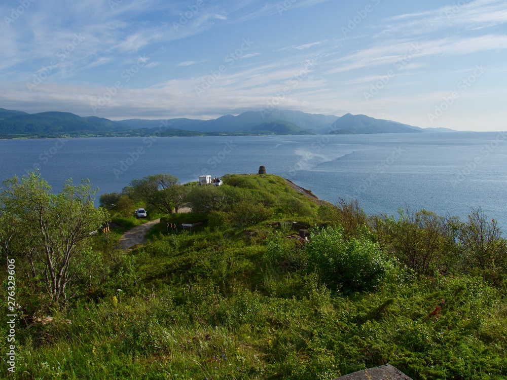 Evenes, view to fjord, North of Norway in summer