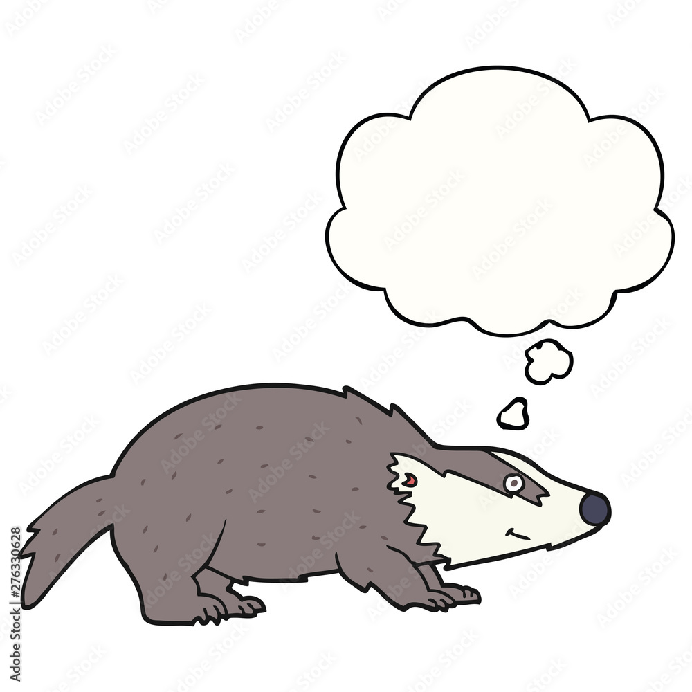 cartoon badger and thought bubble cartoon badger and thought bubble