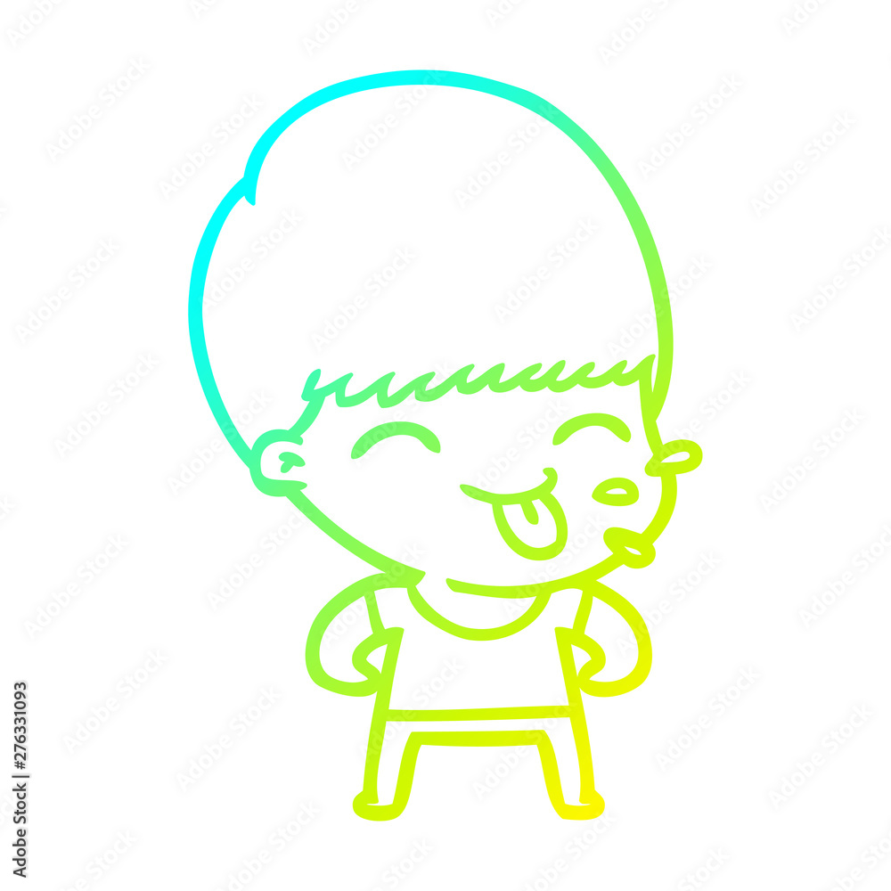 cold gradient line drawing funny cartoon boy cold gradient line drawing funny cartoon boy