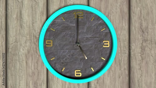 Wallpaper Mural 3d animation of round shape clock on the wall. Seamless pattern of time moving.  Torontodigital.ca
