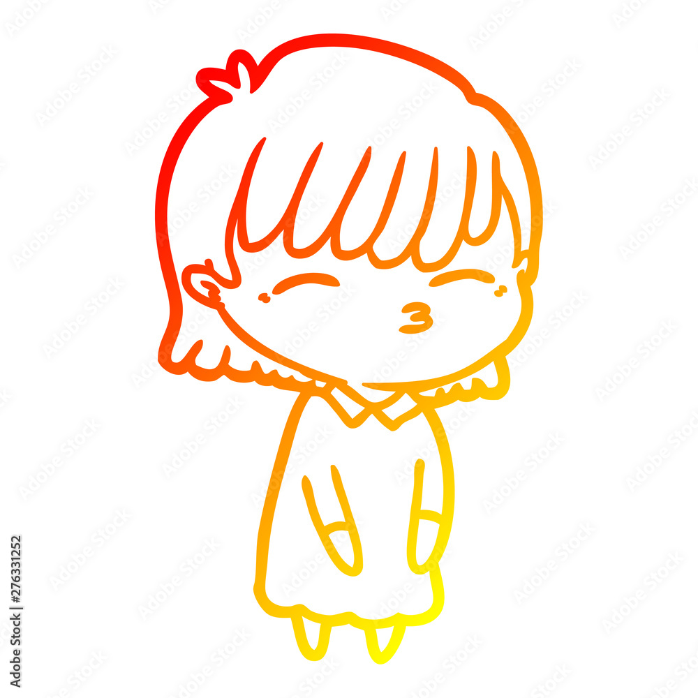 warm gradient line drawing cartoon woman warm gradient line drawing cartoon woman