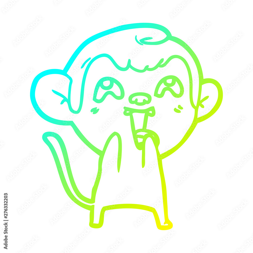 cold gradient line drawing crazy cartoon monkey cold gradient line drawing crazy cartoon monkey