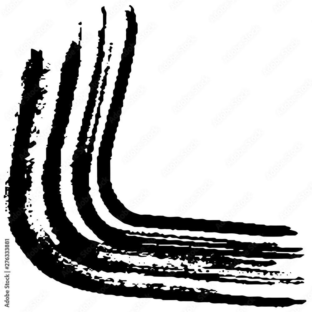 Fototapeta premium Vector grunge style brush. The paint stroke on white background. Abstract line. The ink spot.