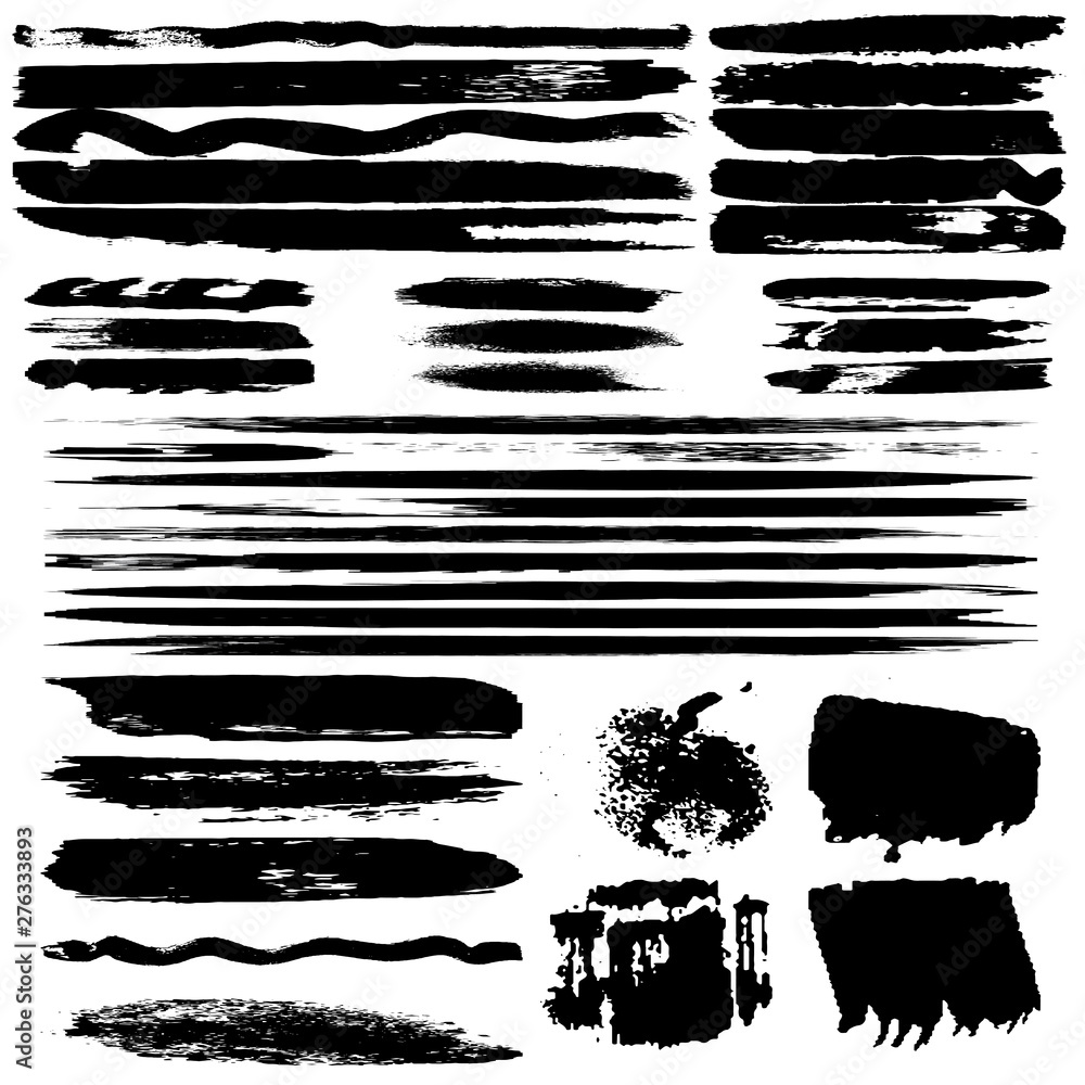 custom made wallpaper toronto digitalGrunge brush dry. Vector black spots on a white background.