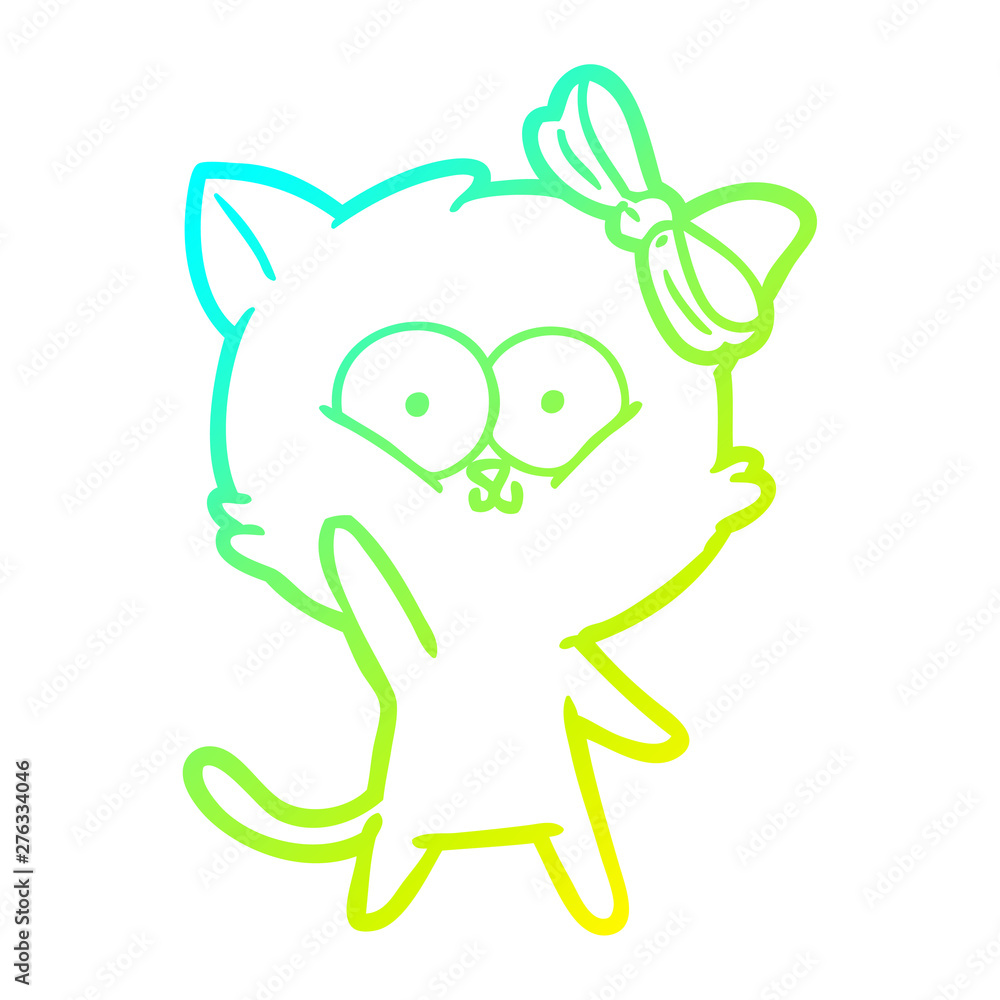 cold gradient line drawing cartoon cat cold gradient line drawing cartoon cat