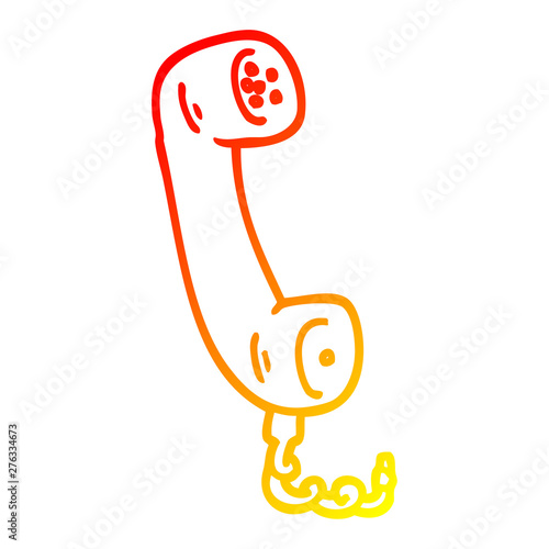 warm gradient line drawing cartoon telephone handset