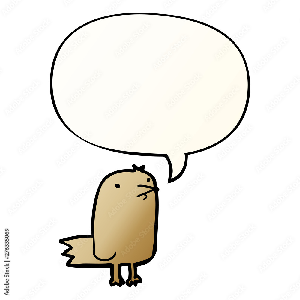 cartoon bird and speech bubble in smooth gradient style cartoon bird and speech bubble in smooth gradient style