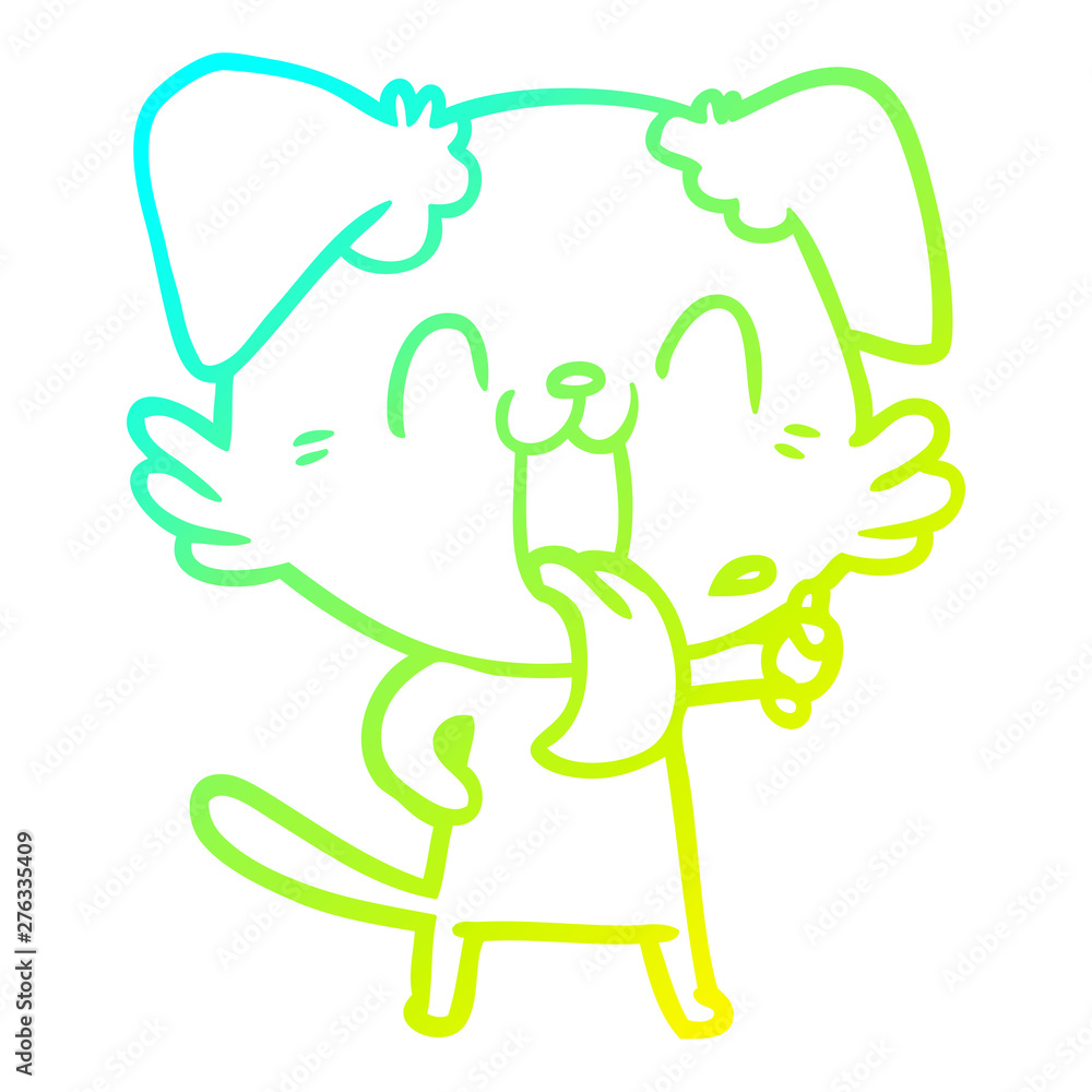 cold gradient line drawing cartoon panting dog cold gradient line drawing cartoon panting dog