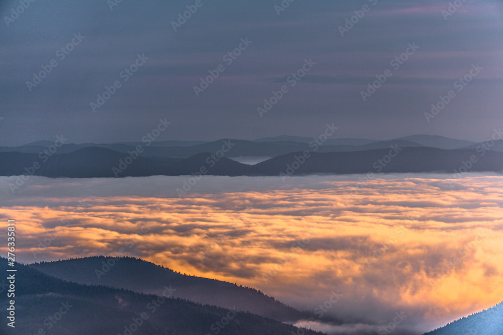 Morning clouds in the Carpathians