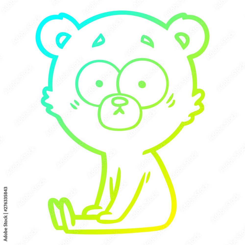 cold gradient line drawing nervous polar bear cartoon cold gradient line drawing nervous polar bear cartoon