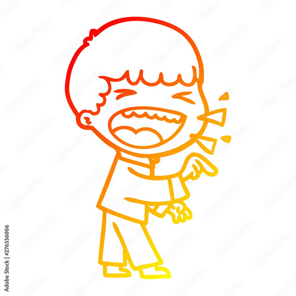 warm gradient line drawing cartoon laughing man warm gradient line drawing cartoon laughing man