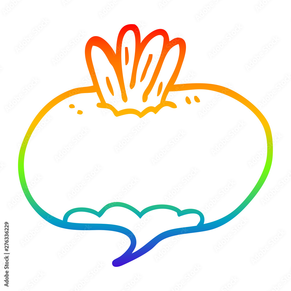 Naklejka premium rainbow gradient line drawing cartoon swede