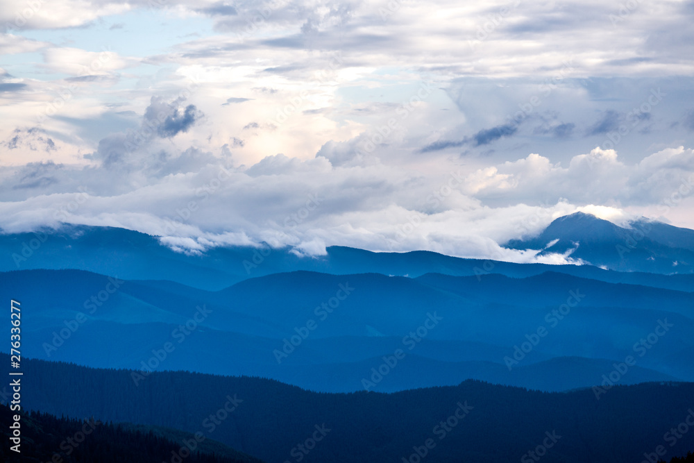 clouds after the rain in the Carpathians