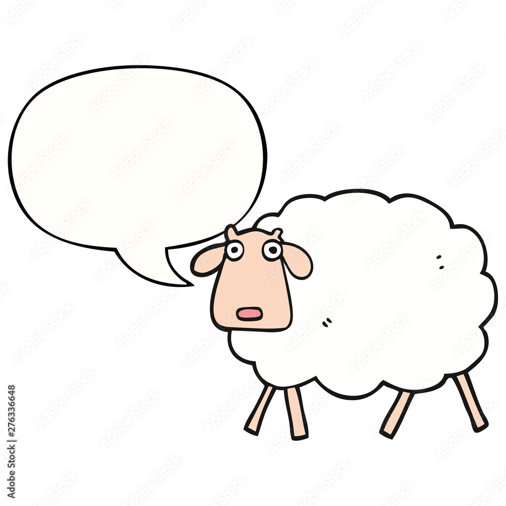 cartoon sheep and speech bubble cartoon sheep and speech bubble