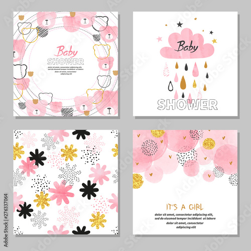 Baby Shower girl vector set...