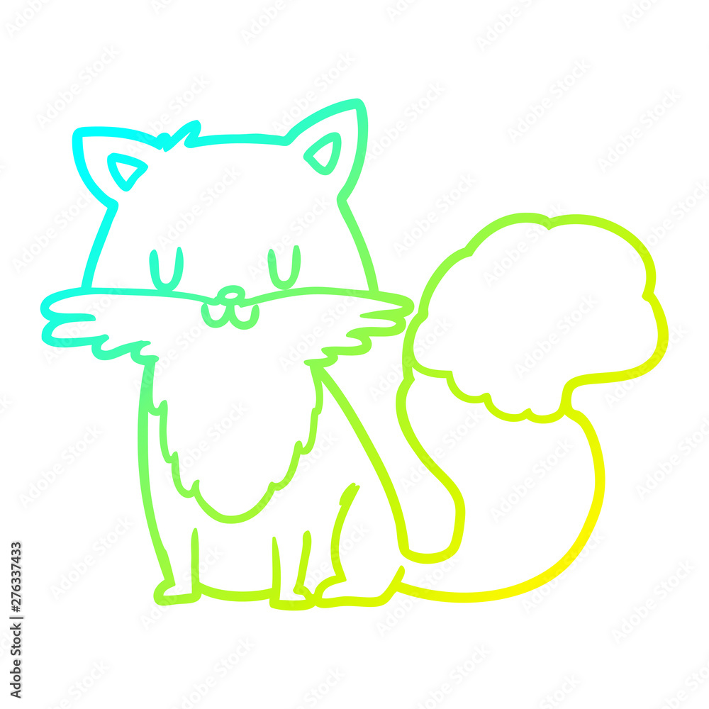 cold gradient line drawing cartoon fox cold gradient line drawing cartoon fox