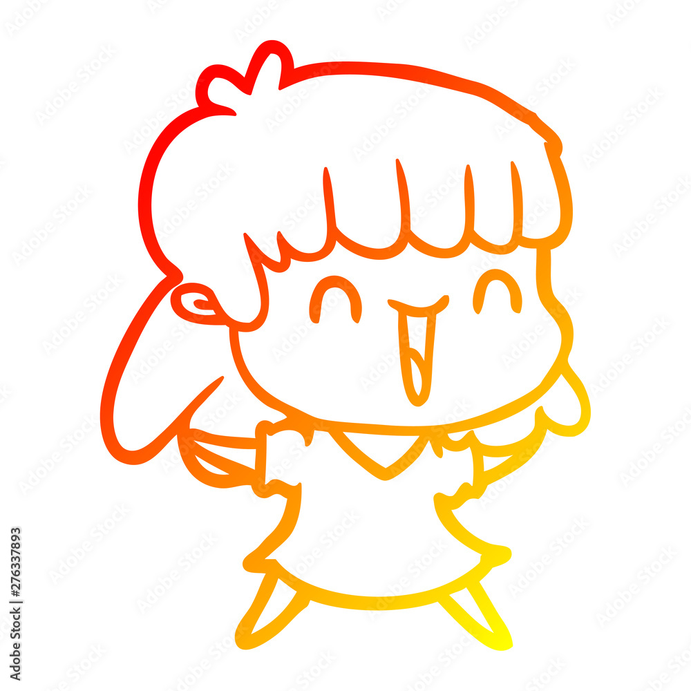 warm gradient line drawing cartoon woman warm gradient line drawing cartoon woman