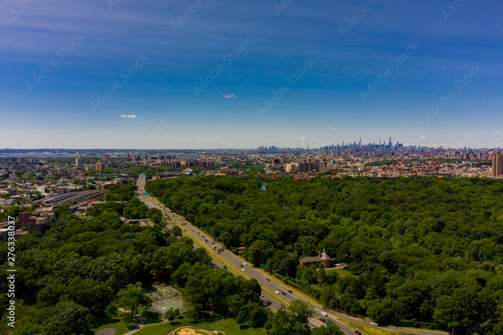 Drone aerial photo Bronx Zoo New York USA